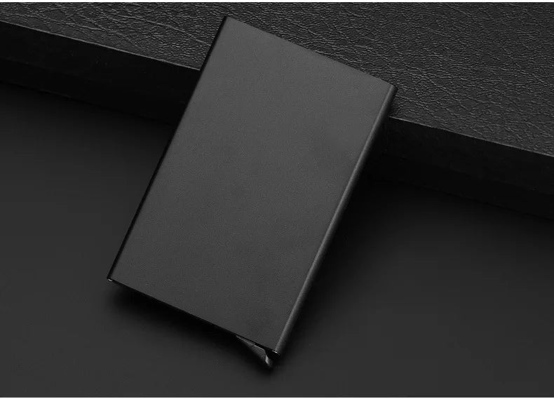 Portable Bank Card Box Anti-theft Brush ID Credit Card Box Simple Business Card Box Aluminum Alloy Card Box Metal Wallets Pocket