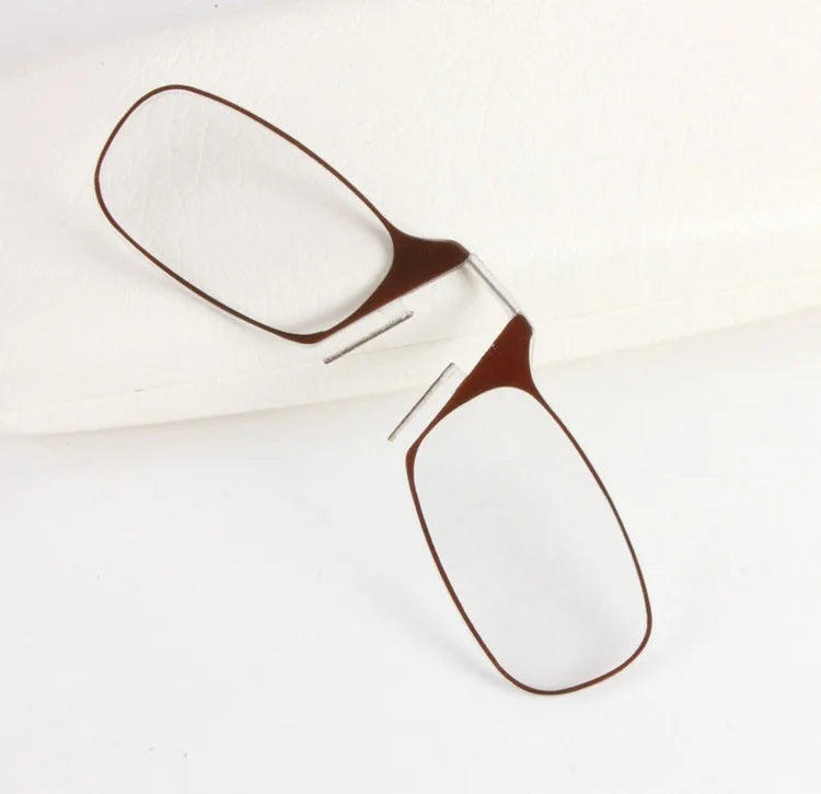 Portable Ultra-thin Clip Nose Reading Glasses Unisex Legless Nose Clip Ultra Thin Hyperopia Eyeglasses with Original Box +3.0