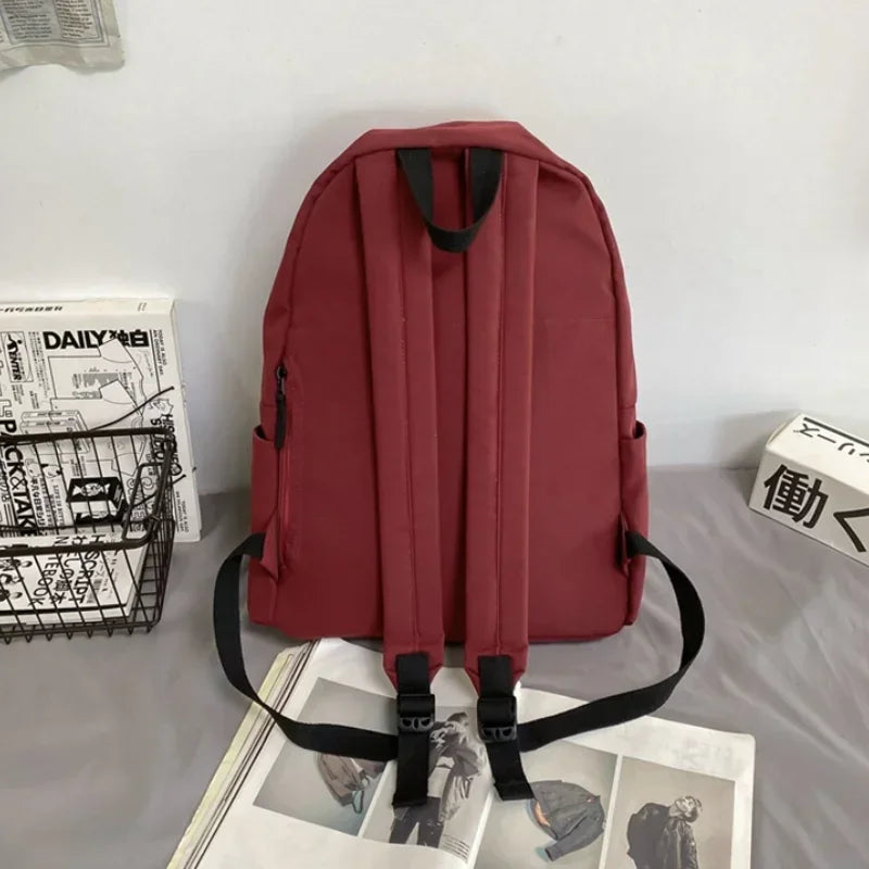 Black Grey White Red Versatile Backpack High Quality Large Capacity Waterproof Travel Bag Washable Nylon Computer Bag Unisex