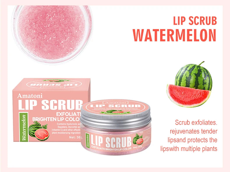 Lip scrub 30g raspberry vanilla coconut watermelon lip brighten exfoliating lip moisturizing gift for women