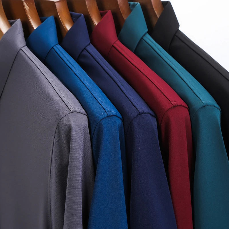 2024 Hommes Nouvelle Couleur Unie Affaires Décontracté Polo Chemise D'été Mode Décontracté À Manches Courtes Haut Confortable Et Respirant