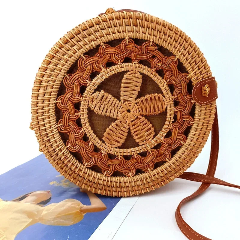 Square Round Mulit Style Straw Bag Handbags Women Summer Rattan Bag Handmade Woven Beach Circle Bohemia Handbag New Fashion