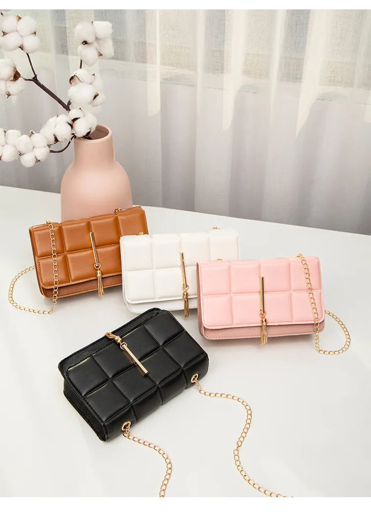 2024 Fashion Chain Women's Bag Popular Rhombus Shoulder Bag Luxury PU Leather Messenger Bag New Trend Handbags for Women