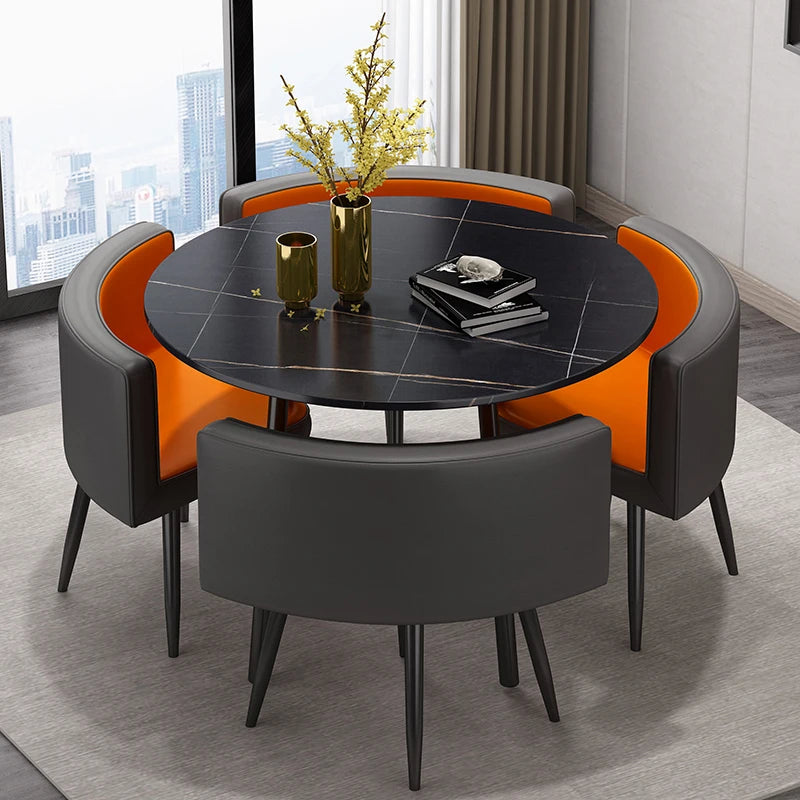 Nordic Lounge Dining Room Sets Luxury Apartment Simple Mobile Dining Room Sets Accent Modern Esstisch Minimalist Furnitures