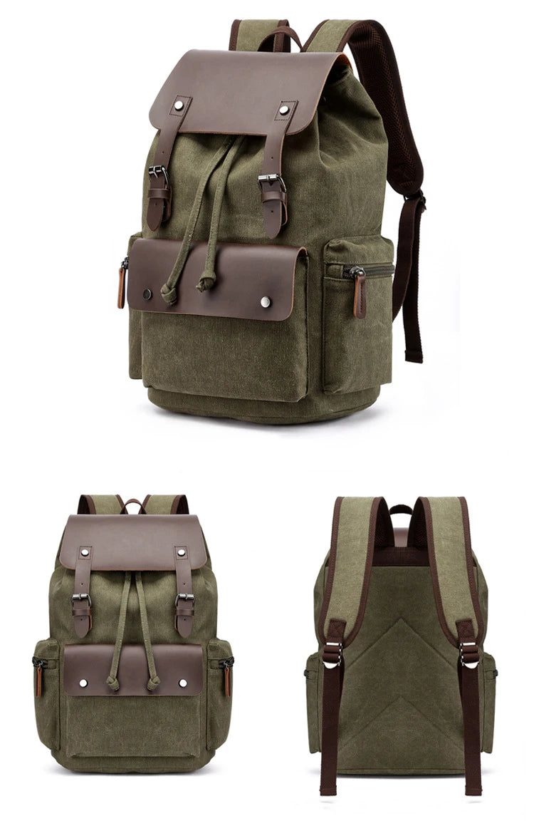 NEW Men's Backpack Vintage Canvas Backpack School Bag Men's Travel Bags Large Capacity Backpack Laptop Backpack Bag High Qualit