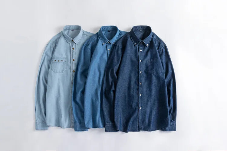 Chemise à manches longues pour homme 100 % coton, vêtement en denim de haute qualité, unisexe, décontractée, pour les loisirs quotidiens, nouvelle collection d'automne