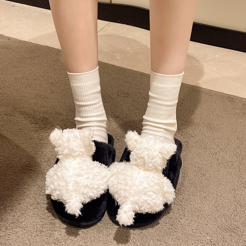 Cotton Slippers Female Puppy Doll Fluffy Slippers