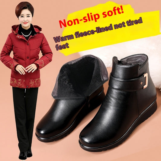 Cotton Shoes Fleece-lined Non-slip Warm Elderly Short Boots