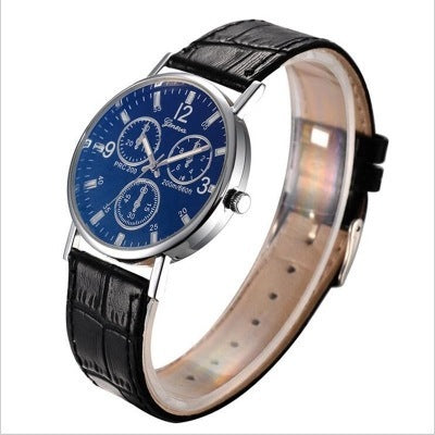 Montre-bracelet décorative en verre à lumière bleue