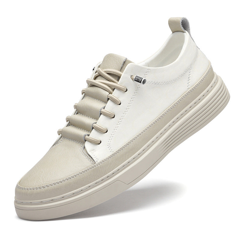 Men's Plus Size Leather Sneakers No-tie Casual