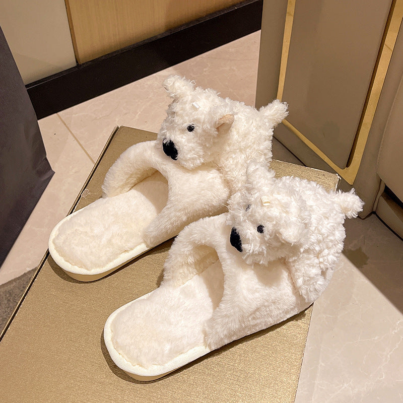 Cotton Slippers Female Puppy Doll Fluffy Slippers