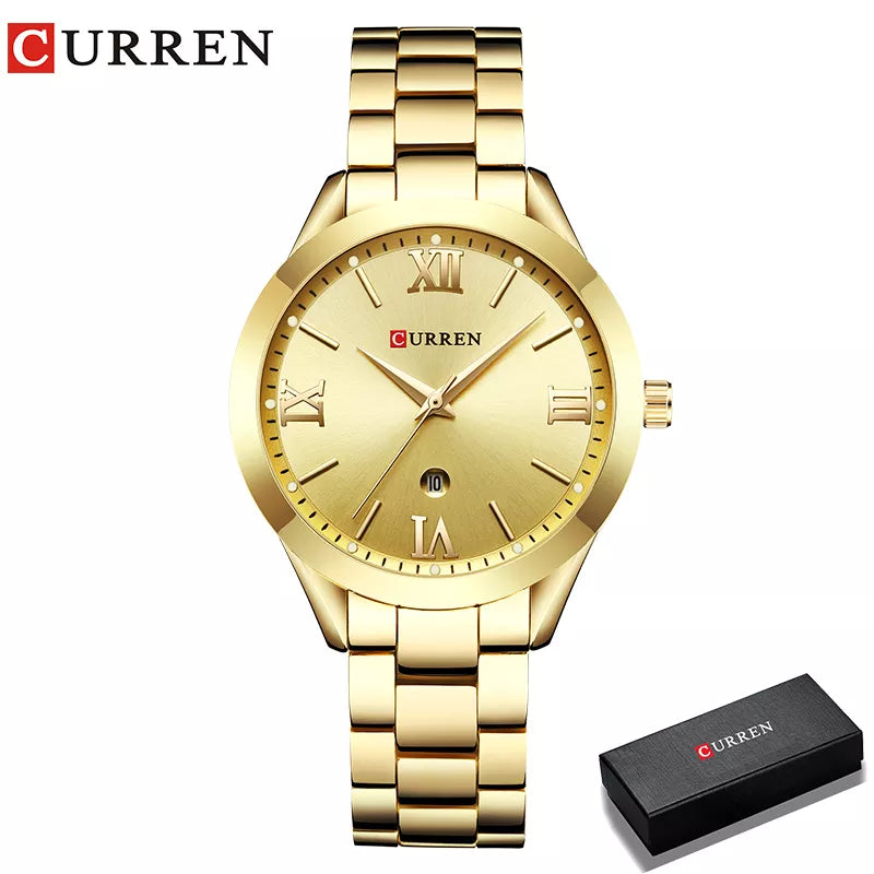 CURREN Watch Women Top Brand Quartz Female Bracelet Watches Stainless Steel Wrist Watch for Ladies Reloj Mujer Gift Rose Gold