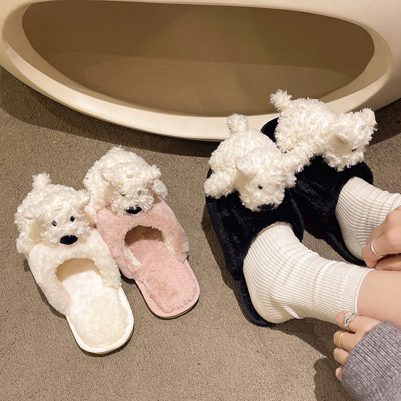 Cotton Slippers Female Puppy Doll Fluffy Slippers