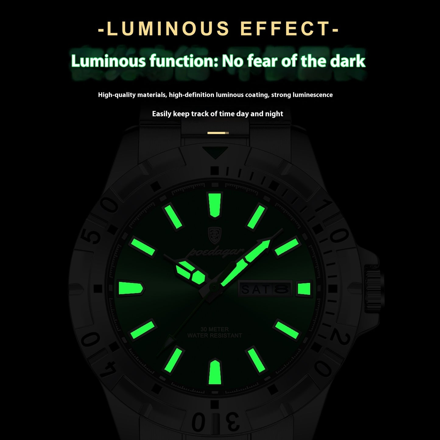 Montre étanche et lumineuse pour homme, ultra résistante