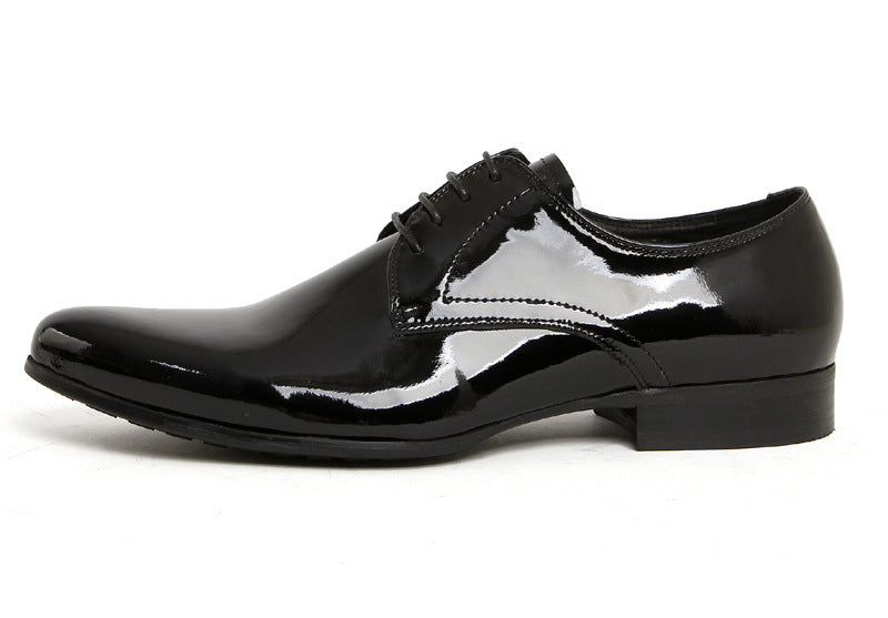 British Pointed Men's Lace-up Low-top Leather Shoes