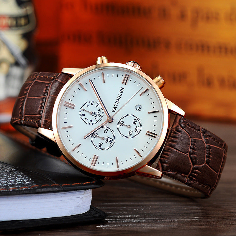 Montre à quartz multifonction pour homme, style coréen, tendance, pour le travail