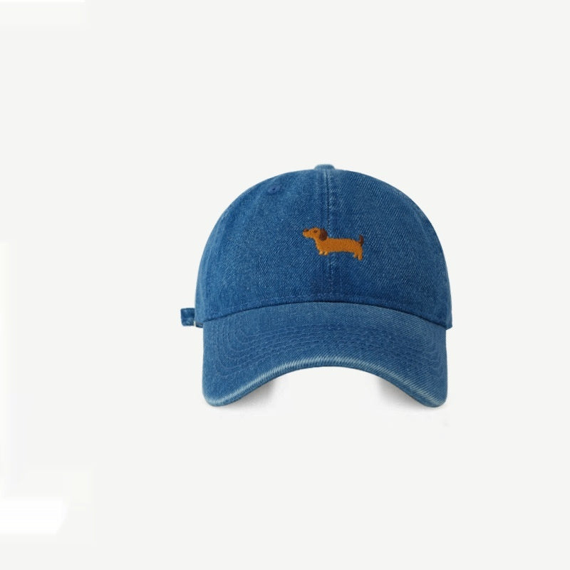 Cute Cartoon Sausage Dog Embroidered Baseball Cap