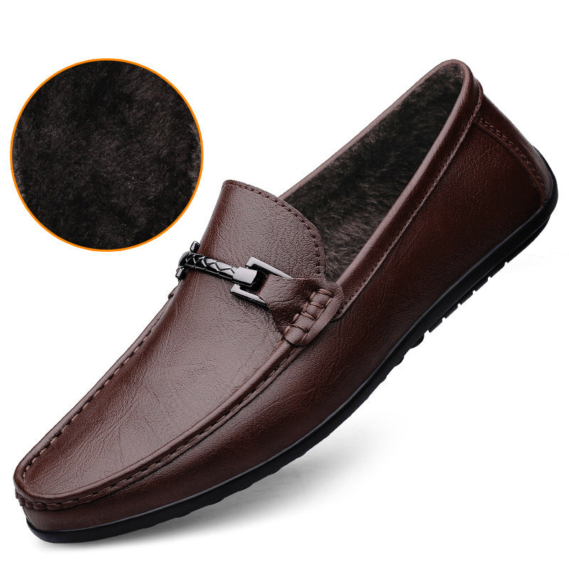 Men's One Pedal Genuine Leather High-grade Soft Soled Flats Casual