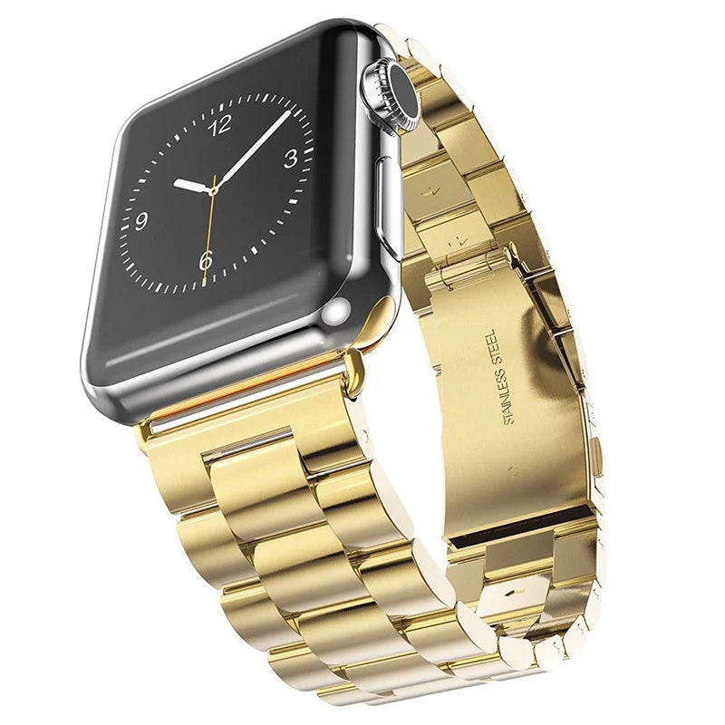 حزام من الفولاذ المقاوم للصدأ لساعة Apple Watch مقاس 42 مم و38 مم، سوار معدني لساعة iWatch Series 4 و5 و6 وSE و7 و8 و44 مم و40 مم و41 مم و45 مم و49 مم Ultra