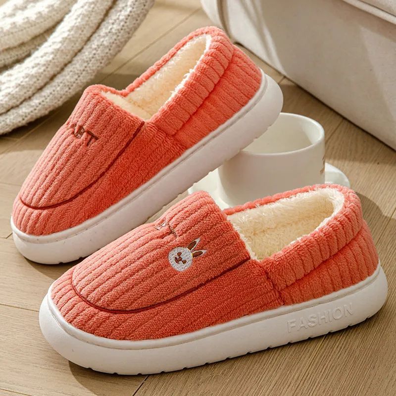 Ankle Wrap Cotton Slippers Women's Winter New Thick Bottom Home Indoor Non-slip Plus Velvet Warm