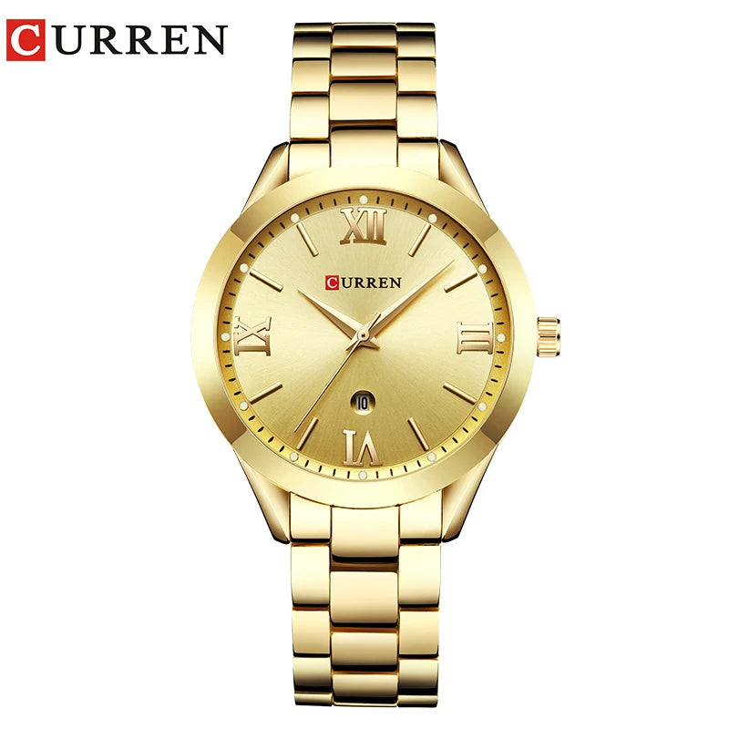 CURREN Watch Women Top Brand Quartz Female Bracelet Watches Stainless Steel Wrist Watch for Ladies Reloj Mujer Gift Rose Gold