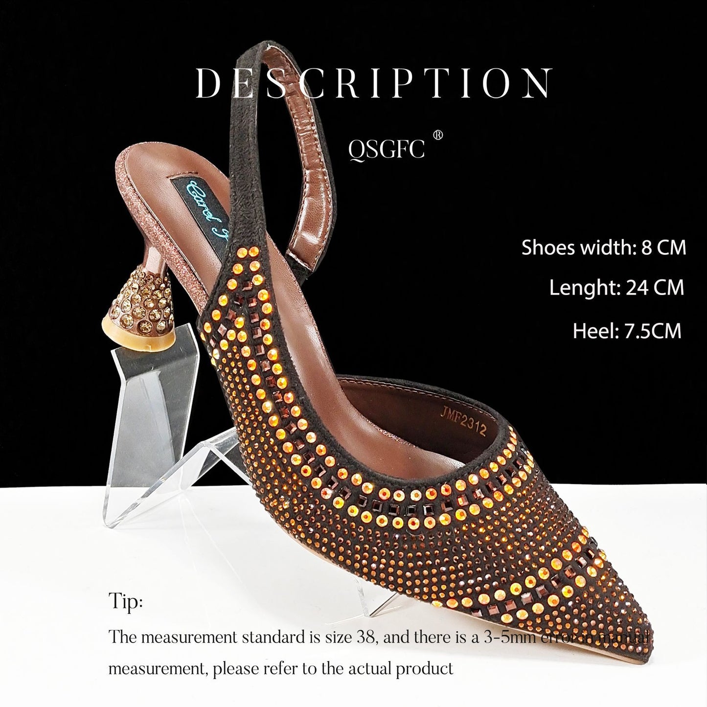 Fashion Simple Pointed Striped Hot Drilling Women Low-cut High Heels