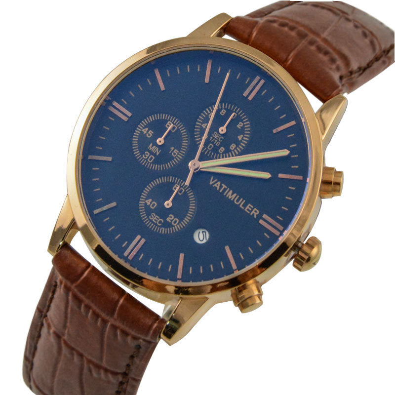 Montre à quartz multifonction pour homme, style coréen, tendance, pour le travail