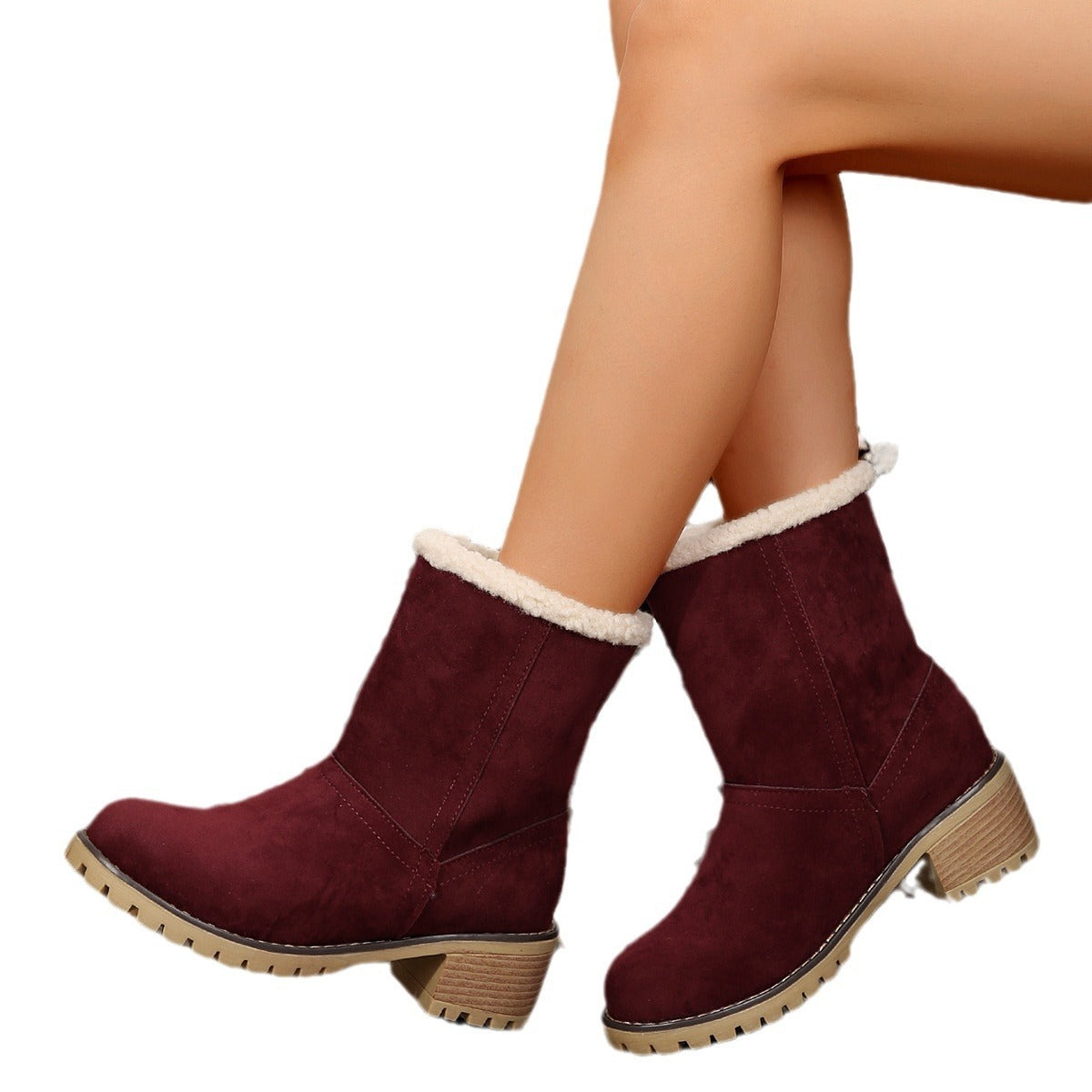 Fur Flanging Plus Size Fleece-lined Women's Dr Martens Boots