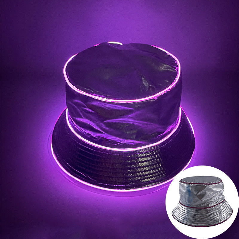 Bar Disco Glowing Bucket Hat Halloween Party LED Light