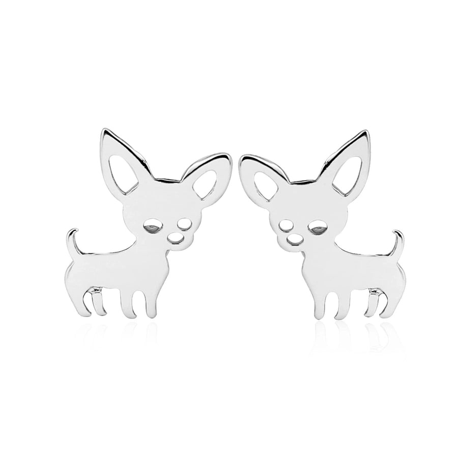 Simple Style Dog Cat Plating 304 Stainless Steel Stainless Steel Earrings