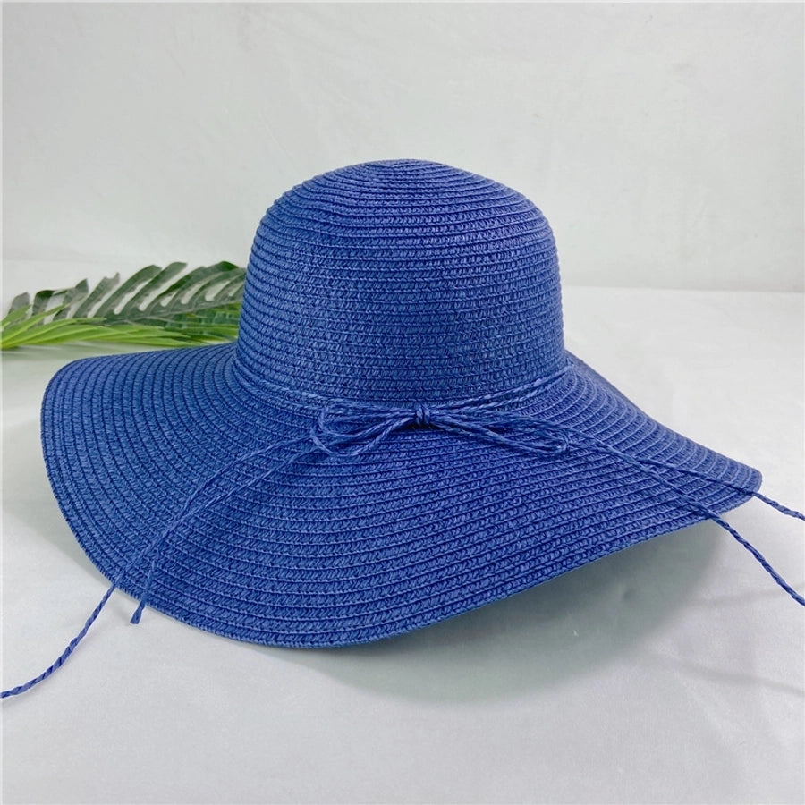 simple big brim hat straw hat female summer sunscreen sunshade beach hat