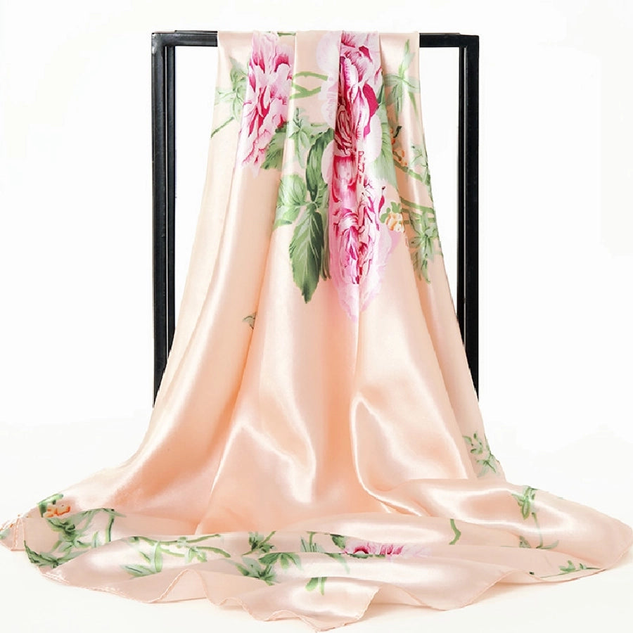 shanghai story spring artificial silk women's satin scarf printed all-matching scarf 90 large kerchief mother's day gift