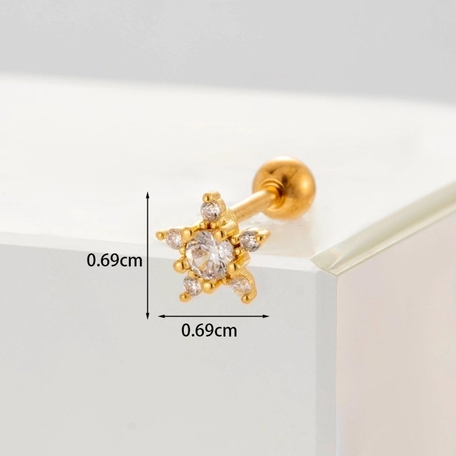 Ear Cartilage Rings & Studs Fashion Geometric Copper Plating Artificial Gemstones