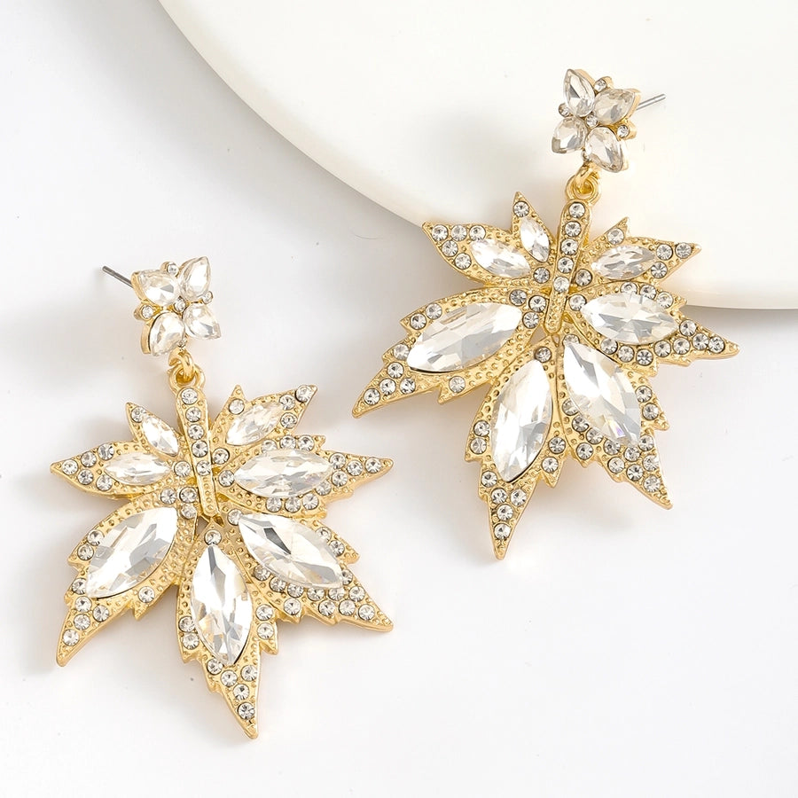 1 Pair Elegant Classic Style Maple Leaf Zinc alloy Drop Earrings