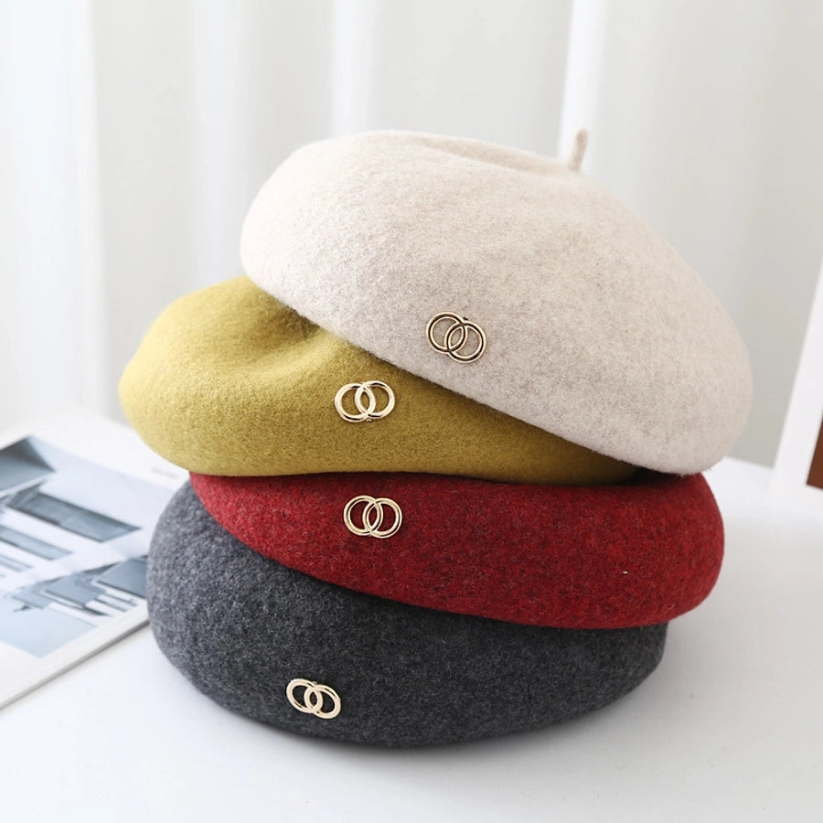 women's casual solid color eaveless beret hat