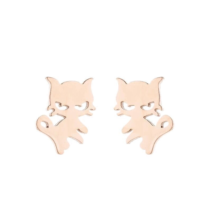 Simple Style Dog Cat Plating 304 Stainless Steel Stainless Steel Earrings