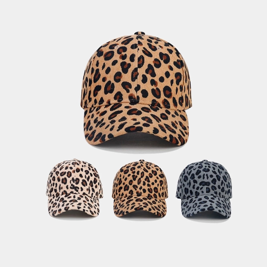 women's simple style leopard printing flat eaves baseball cap