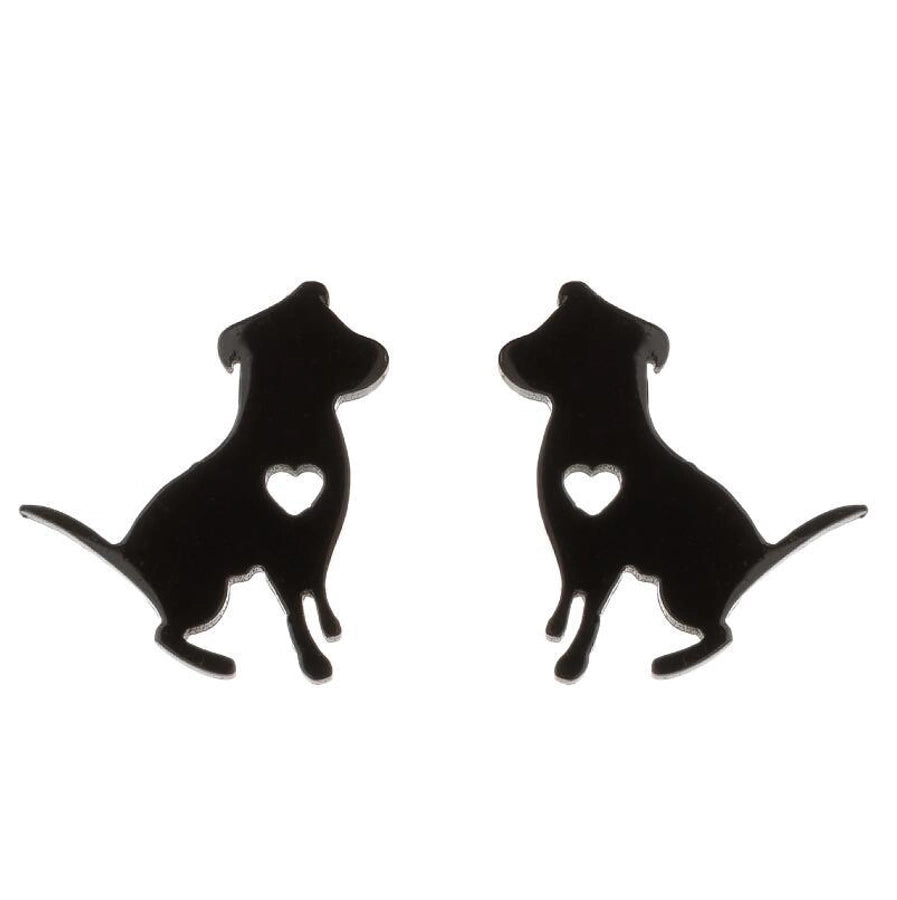 Simple Style Dog Cat Plating 304 Stainless Steel Stainless Steel Earrings