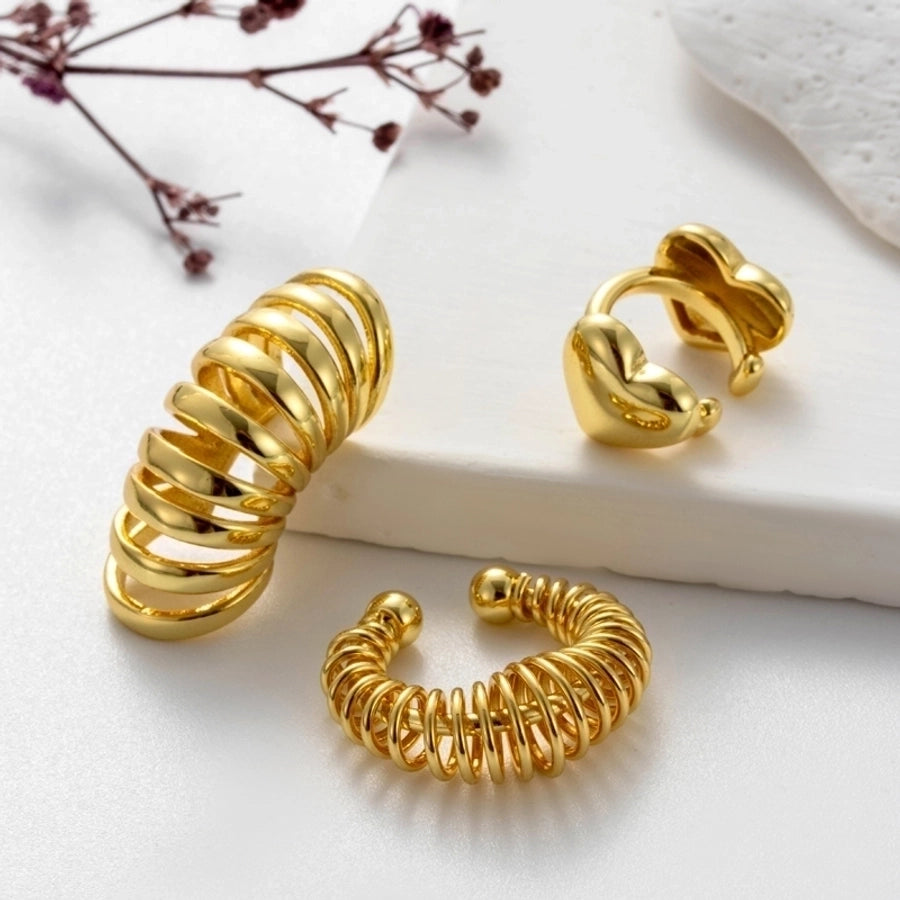 1 piece vintage style cool style geometric eye snake plating copper 18k gold plated ear studs