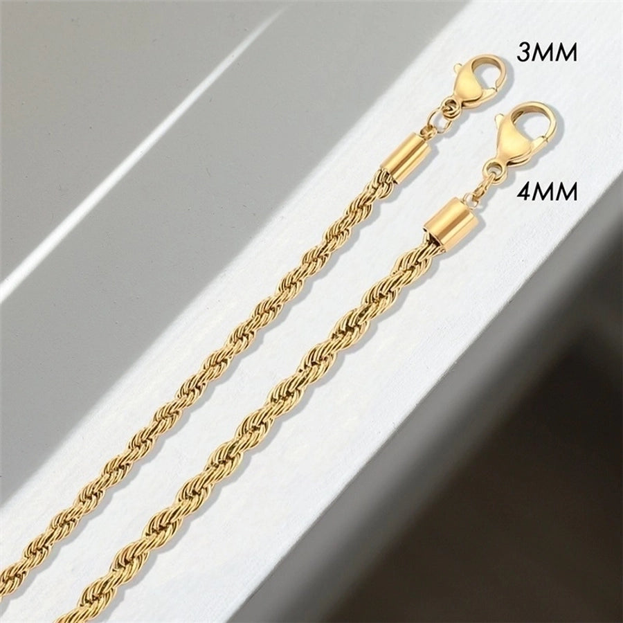 Stainless Steel 14K Gold Plated Fashion Plating U Shape Necklace