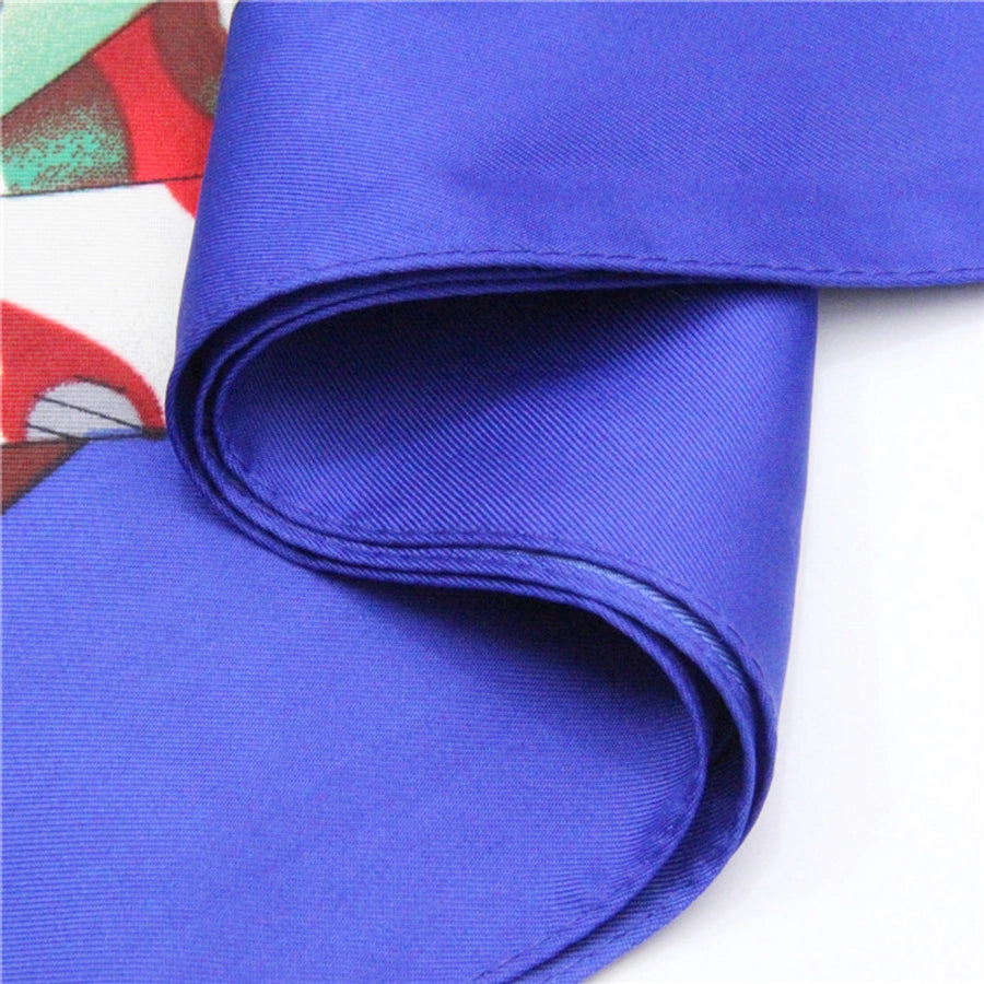 european twill silk square scarf color feather printing female headscarf shawl scarf