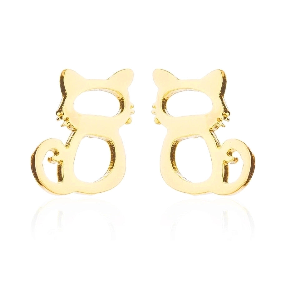 Simple Style Dog Cat Plating 304 Stainless Steel Stainless Steel Earrings