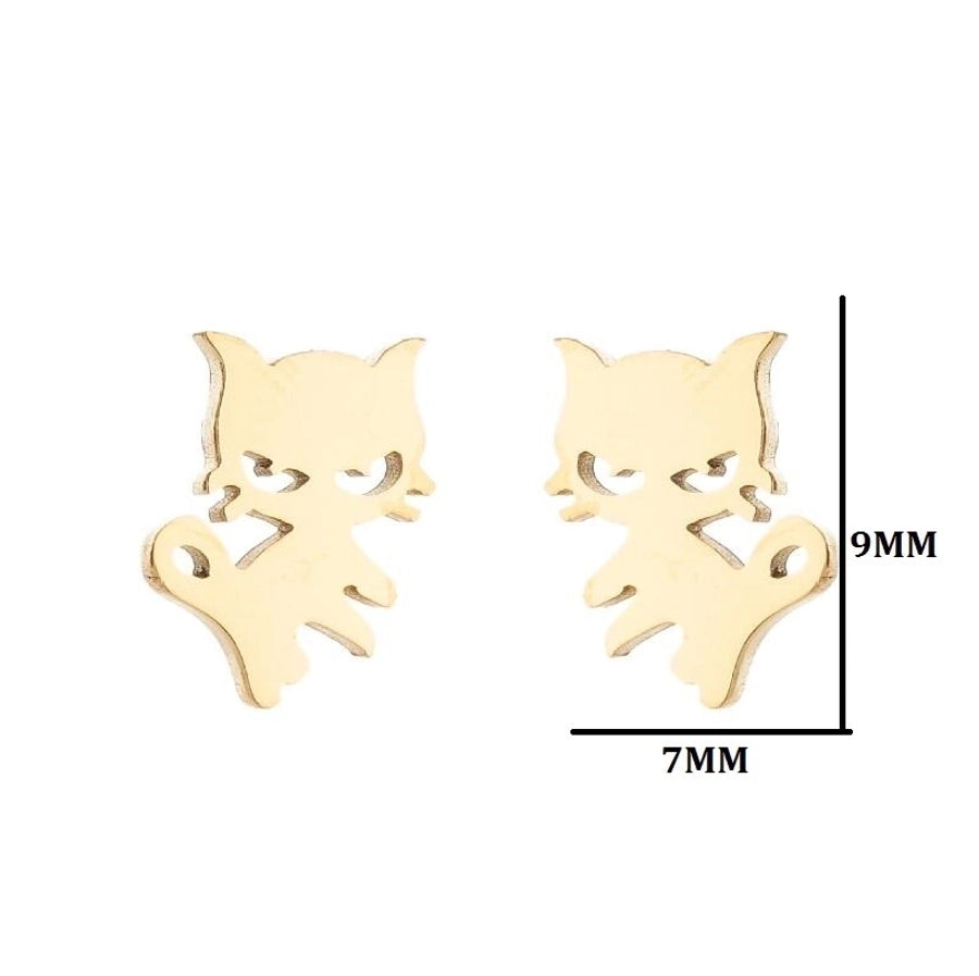 Simple Style Dog Cat Plating 304 Stainless Steel Stainless Steel Earrings