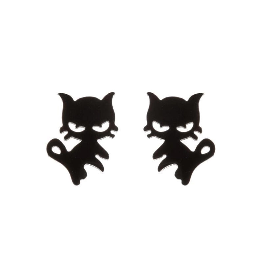 Simple Style Dog Cat Plating 304 Stainless Steel Stainless Steel Earrings