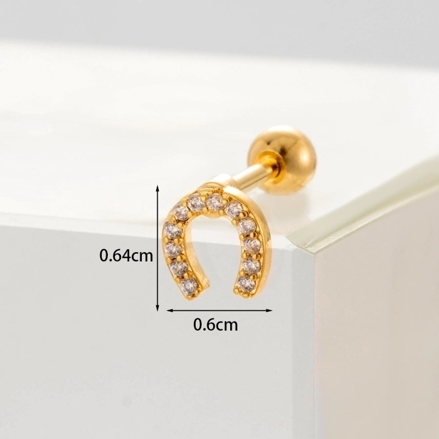 Ear Cartilage Rings & Studs Fashion Geometric Copper Plating Artificial Gemstones