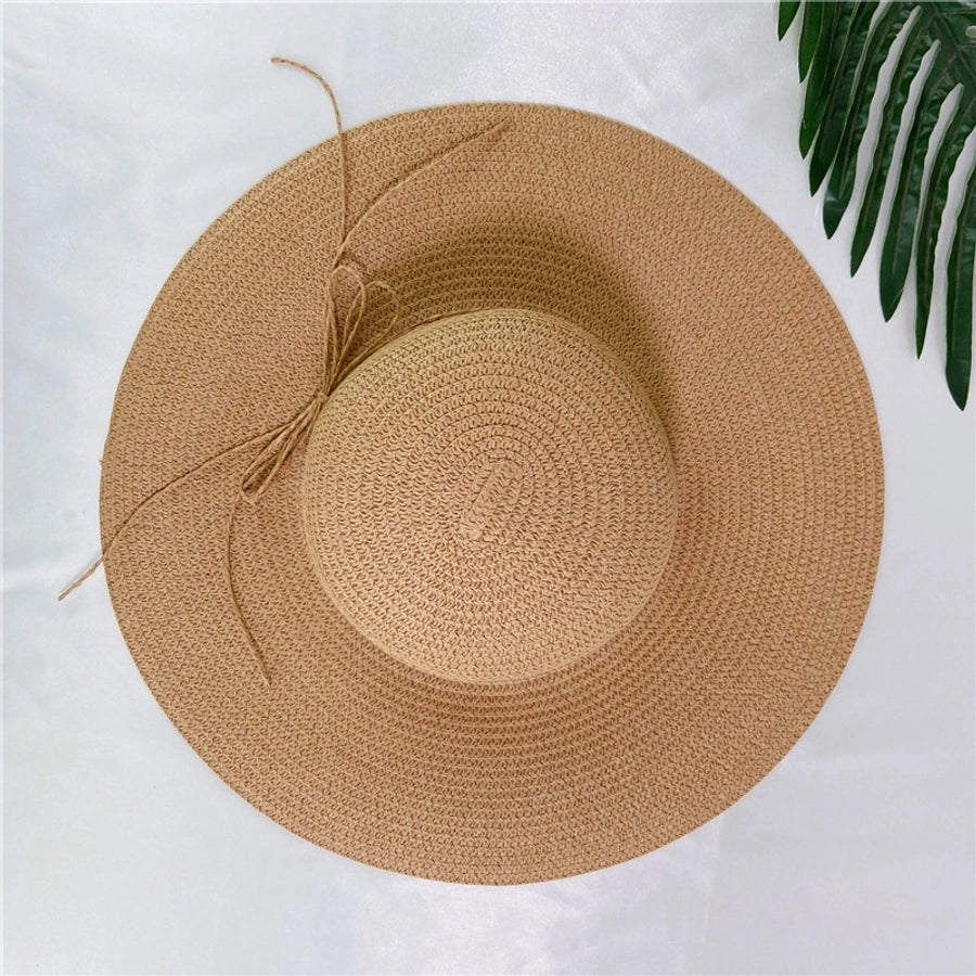 simple big brim hat straw hat female summer sunscreen sunshade beach hat