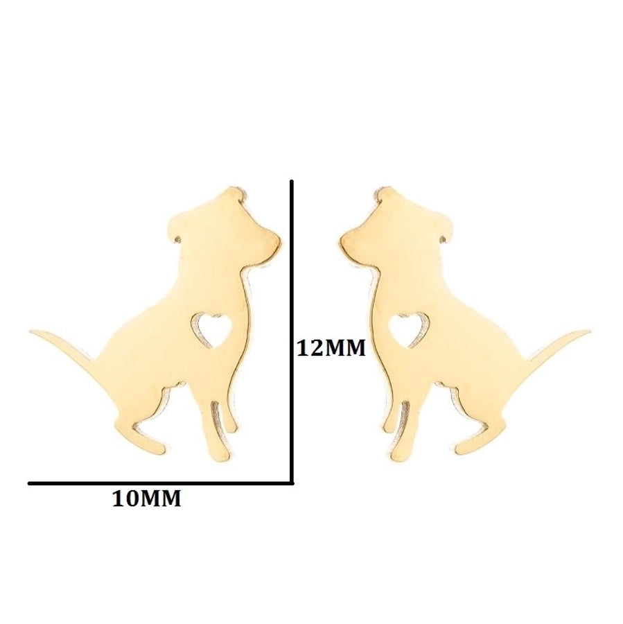 Simple Style Dog Cat Plating 304 Stainless Steel Stainless Steel Earrings