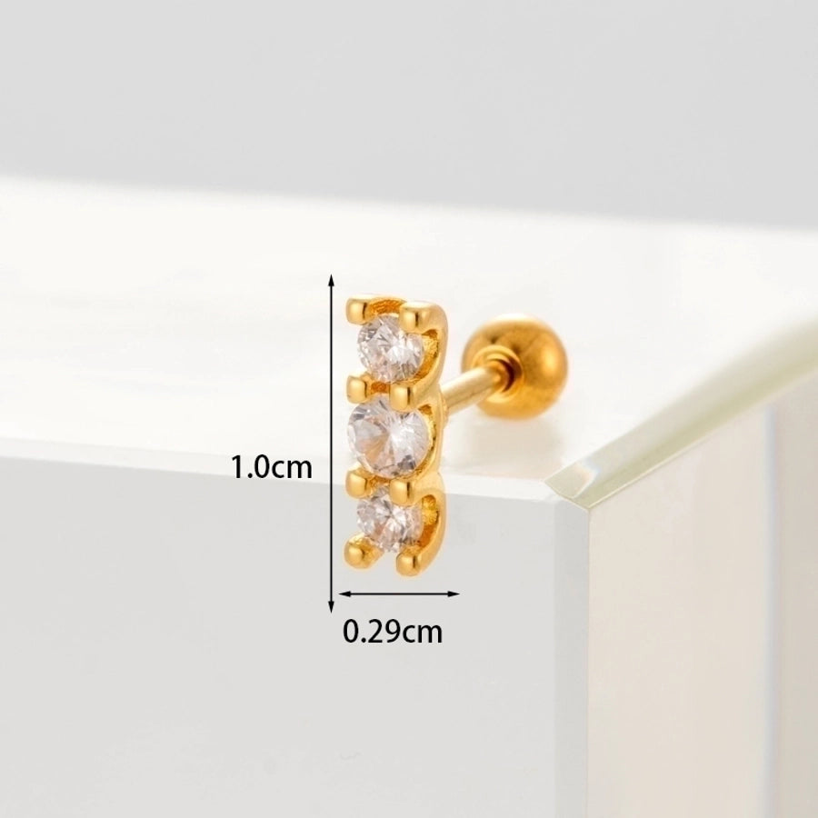 Ear Cartilage Rings & Studs Fashion Geometric Copper Plating Artificial Gemstones