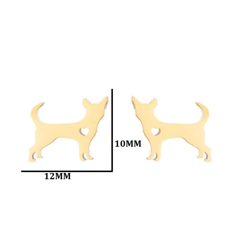 Simple Style Dog Cat Plating 304 Stainless Steel Stainless Steel Earrings