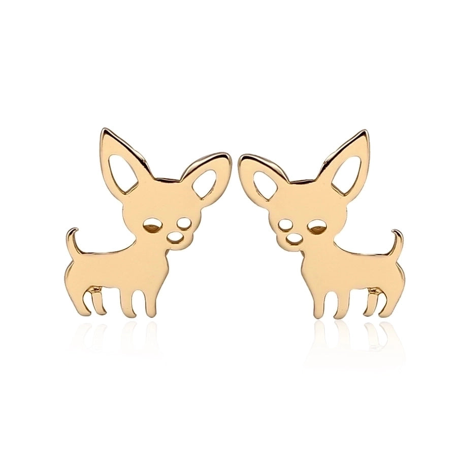 Simple Style Dog Cat Plating 304 Stainless Steel Stainless Steel Earrings